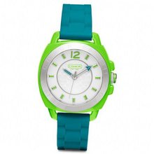 Coach Boyfriend Rubber Colorblock Strap Turquoise Green
