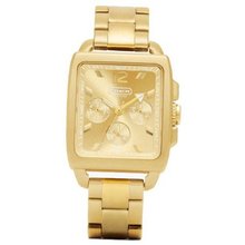 COACH BOYFRIEND SQUARE GOLD PLATED BRACELET WATCH W989 14501444