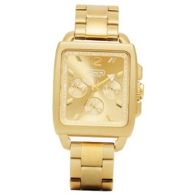 COACH BOYFRIEND SQUARE GOLD PLATED BRACELET WATCH W989 14501444
