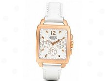 COACH BOYFRIEND SQUARE ROSEGOLD STRAP WATCH