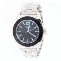 Coach boyfriend style Andee collection black dial with silver stainless steel bracelet 14501378.