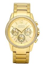 Coach Gold Crystal Bezel Signature Sport Bracelet