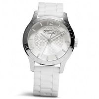 Coach Maddy W6000 Stainless Steel Silicone Rubber Strap White