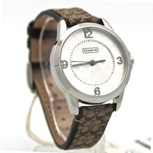 Coach women classic khaki logo leather strap 38mm 14601507