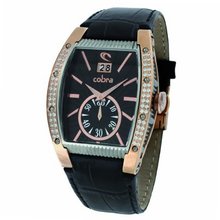 Cobra - CO285SR2L2 - Ladies - Analogue Quartz - Black Dial - Black Leather Strap
