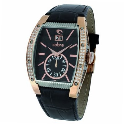 Cobra - CO285SR2L2 - Ladies - Analogue Quartz - Black Dial - Black Leather Strap