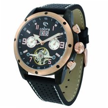 Cobra - CO515SR2L2 - Gents - Self-Winding Automatic - Black Dial - Black Leather Strap