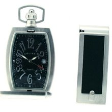 Colibri Element Pocket Stainless Steel and Leather with Money Clip Diamond PWQ097621S