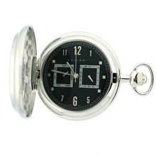 Colibri Hunting Case Pocket Silver-tone with Black Etched Cover PWQ096843