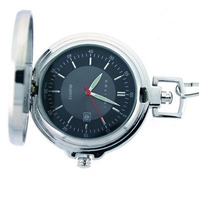 Colibri Modern Pocket Silver Case Black Dial with Calendar PWQ096848J