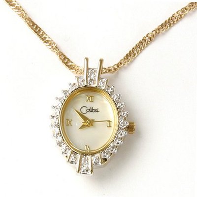 Colibri Pendent CZ Diamond Stones Locket With Chain Goldtone Keepsake Heart Box PWD020007 SALE