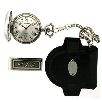 Colibri Quartz Silver # 1 Dad Pocket Money Clip & Case Set Pwq095258p