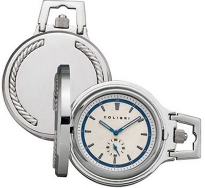 Colibri Static Collection Stainless Steel & Sterling Silver Quartz Pocket PWQ099500S