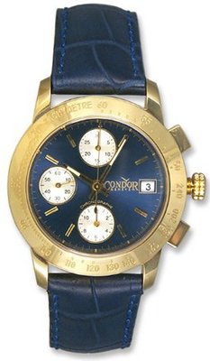 Condor Automatic Chronograph Tachymetre Scale 18k Gold Strap Date 18kt