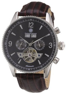Constantin Durmont Automatic CD-TRAV-AT-LT-STST-BKBR with Leather Strap