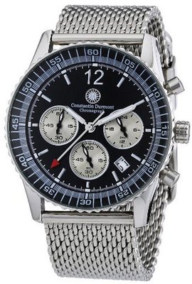 Constantin Durmont Quartz Air Commander CD-AIRC-QZ-STM2-STST-BK with Metal Strap