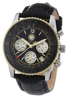 Constantin Durmont Quartz CD-AIRC-QZ-LT-STGD-BK with Leather Strap