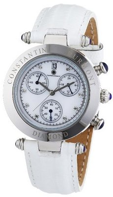 Constantin Durmont Quartz Visage CD-VISL-QZ-LT-STST-WHD with Leather Strap