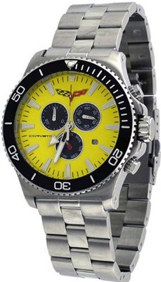 Corvette #CR215-4 Grand Sport Stainless Steel Chronograph Yellow Dial