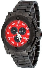 Corvette #CR220-MIPB Black IP Stainless Steel Red Dial Swiss Chronograph