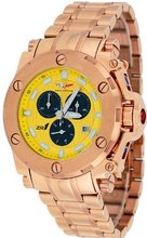 Corvette #CR220-MRG Rose Gold Tone Stainless Steel Yellow Dial Swiss Chronograph