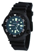 Corvette #CR286-MIPB Z06 Collection Black IP Rubber Strap 200M Diver