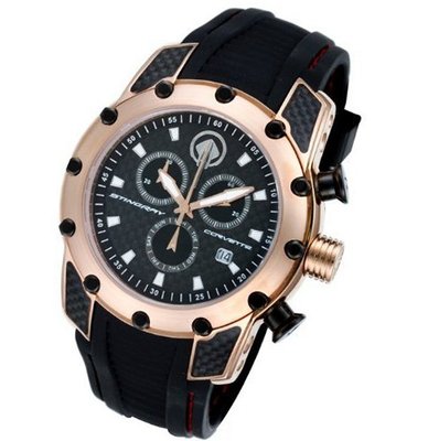 Corvette Stingray Racing Chronograph Gold Case with Black Dial