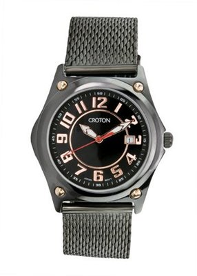 Croton Black Mesh Band Date Dress CN307350BKRG