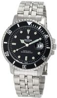 Croton CA301011SSBK All Stainless Black Dial Date