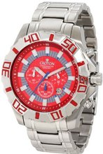 Croton CC311307SSRD Eraganto Chronomaster Chronograph Red Checkerboard Dial Stainless Steel