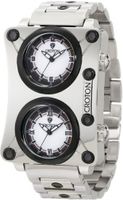 Croton CN307361SSBK Industrial Dual Time White Dial Stainless Steel