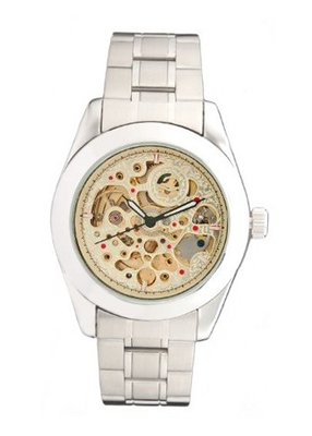 Croton Imperial Stainless Steel 21 Jewels Skeleton Automatic C1331059SSSK