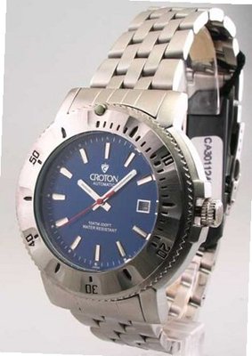Croton Steel Automatic 10 Atm Date CA301124SSBL