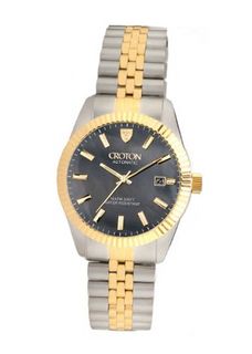Gents Designer Automatic, Two Tone SS/YL Bracelet with Blk MOP Dial