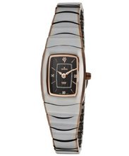 Millimium White Diamond (0.02 ctw) Black Textured Dial Two Tone