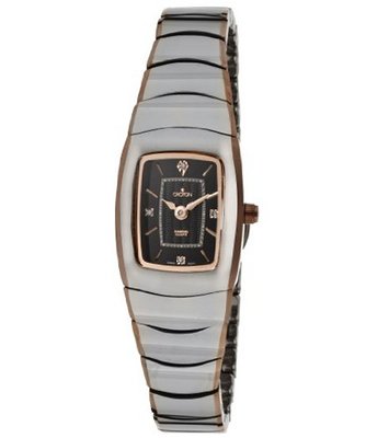 Millimium White Diamond (0.02 ctw) Black Textured Dial Two Tone