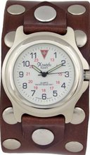 Studded Brown Leather Cuff