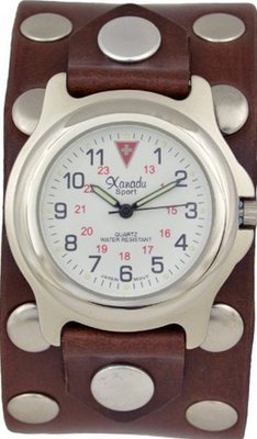 Studded Brown Leather Cuff