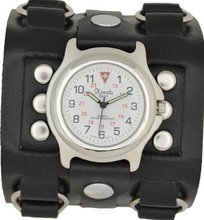 Tri Clasp Cuff Black Leather