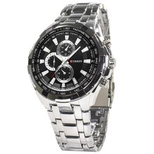 Curren 8023 Silver + Black