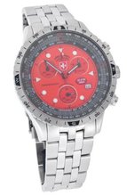 CX Swiss Military Chronograph Airforce I Orange Dial Stainless Steel Case Bracelet 1738