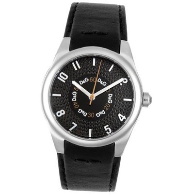 D&G Dolce & Gabbana Midsize DW0261 Sandpiper Collection Black Leather