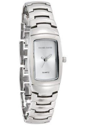 Daniel David Casual Silver-tone Self-Adjustable Links Rectangle