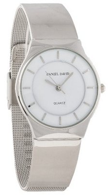 Daniel David DD10502 - Dress - White Dial & Mesh Metal Band