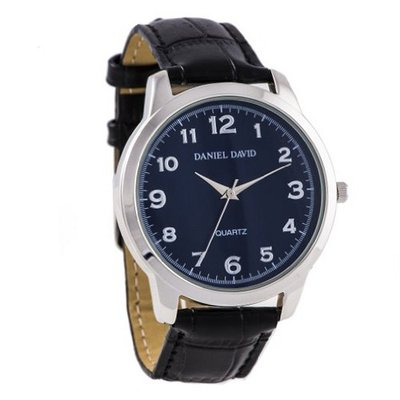 Daniel David DD10702 - Casual - Dark Blue Dial & Black Crocodile Style Leather Band