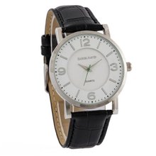Daniel David DD11403 - Dress - Black Genuine Leather Crocodile Pattern Band & Round White Dial