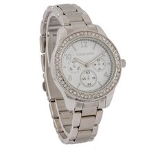 Daniel David DD11501 - Fashion Sport - Silver-tone Stainless Steel Bracelet and Rhinestone White Dial