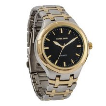 Daniel David DD11902 - Dress - Two-Tone Silver & Gold Bracelet with Black Dial