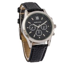 Daniel David DD12402 - Casual - Black Genuine Leather Snake Pattern Band & Black Dial