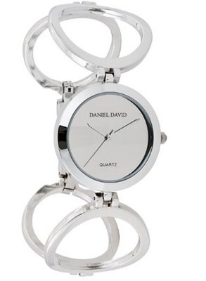 Daniel David Elegant Silver-tone Circle Linked Self-Adjustable Links